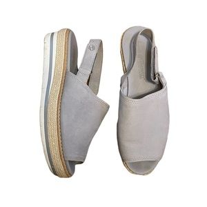 Timberland Grey Espadrille Wedge Sandal 8